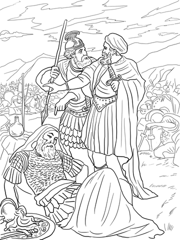 David Spares King Saul Coloring Page